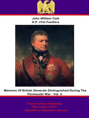 cover image of Memoirs of British Generals Distinguished During the Peninsular War, Volume 2